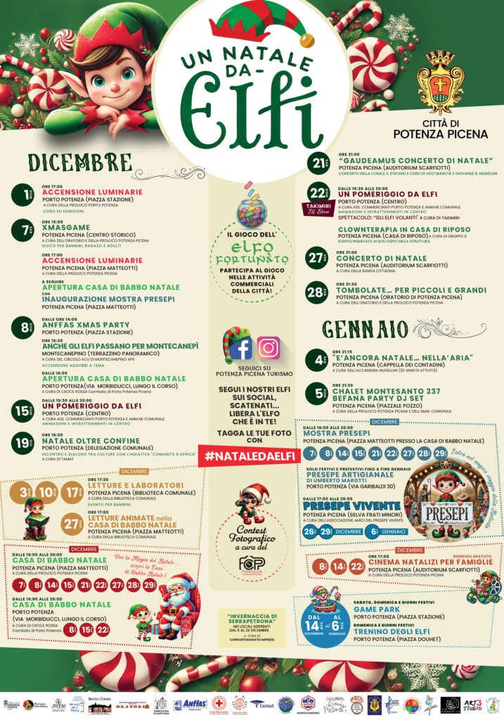 Calendario Eventi Natale da Elfi 2024 - Scopri tutti gli eventi della città di Potenza Picena - Marche